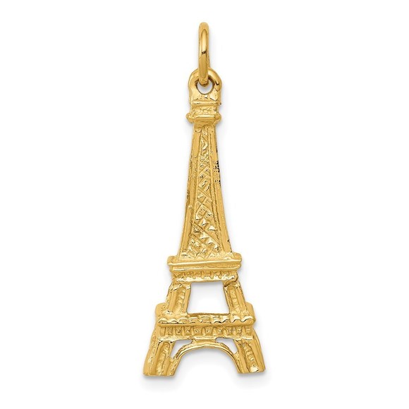 14k Yellow Gold Small Travel Eiffel Tower Necklace/Bracelet...